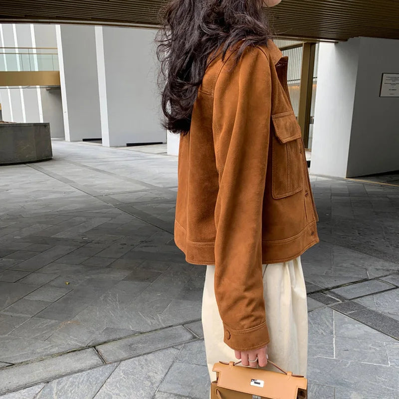 Classic Quality Leather Jacket For Women 2026 Winter Cashmere Suede Leather Coat Female Slimming Versatile Jaqueta Streetwear
