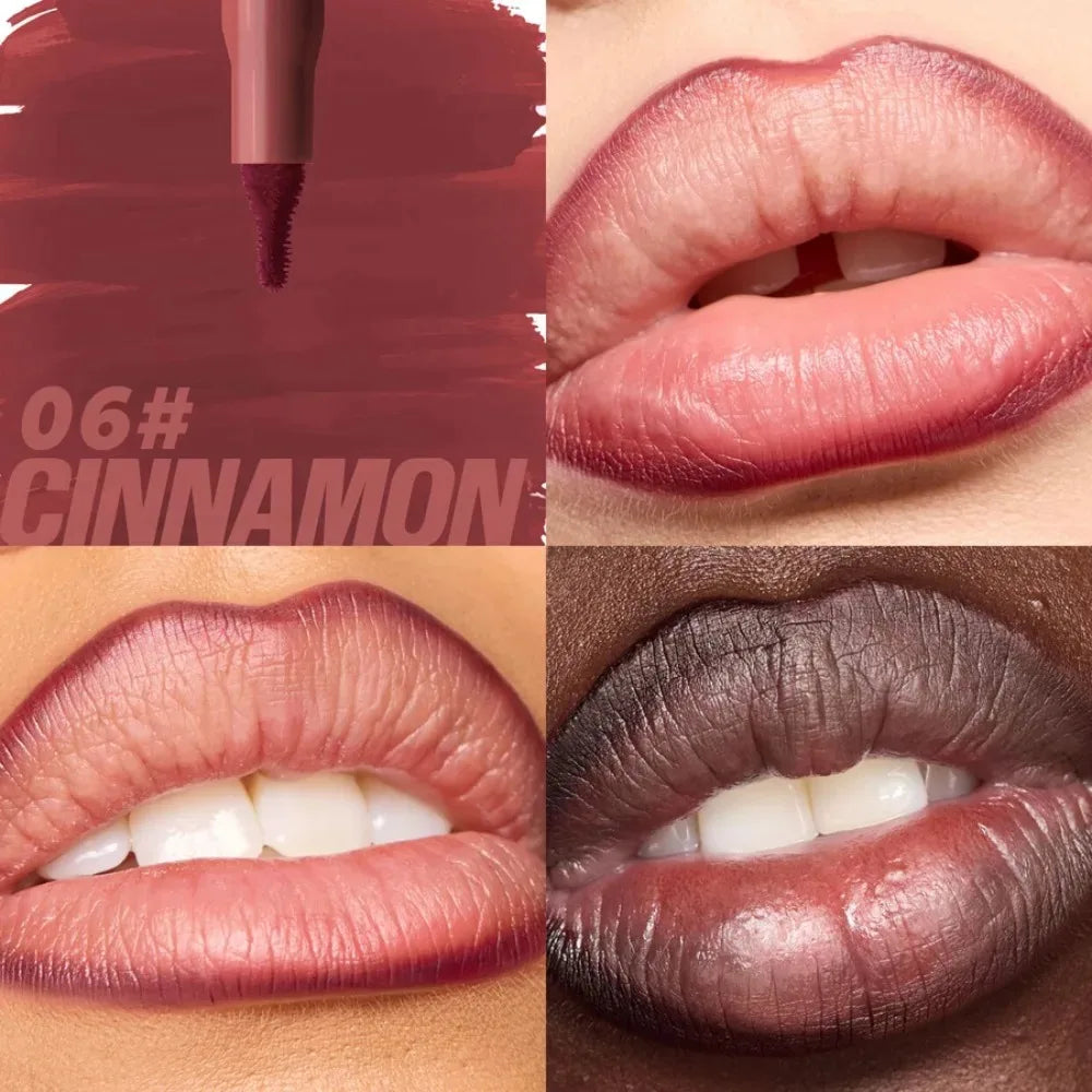 Matte Velvet Lipliner Pencil Red Nude Contour Tint Lipstick Waterproof Lasting Non-stick Cup Moisturising Lip Contour Pen Makeup