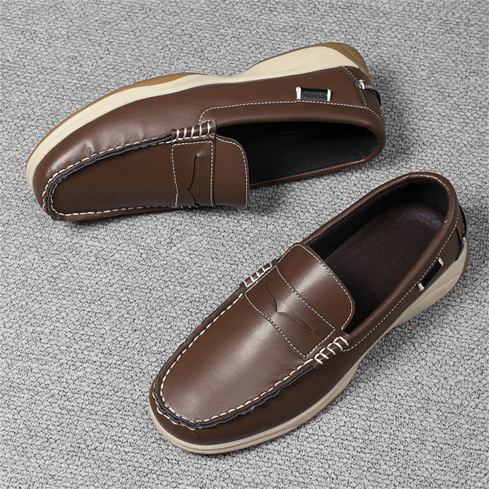 Men's Business Casual Loafers Shoes for Office Travel And Vacation Durable Elegant TPR Outsole Formal Shoes