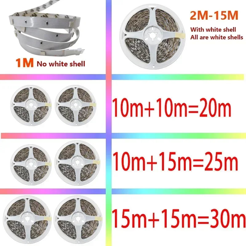 Led Strip Lights For Bedroom 5V 5050 Usb Rgb Tape 1-30M With 44key Remote Holiday Lighting Wall Led Room Decor Lamp Band Ribbon
