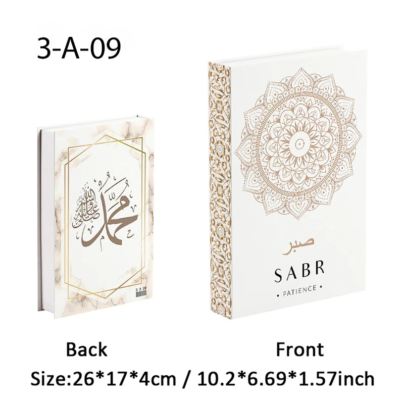 Islamic Kaaba Eid Mosque Luxury Decorative Books Storage Box Fake Book Interior Decoration Coffee Table Ornament Bedroom Decor