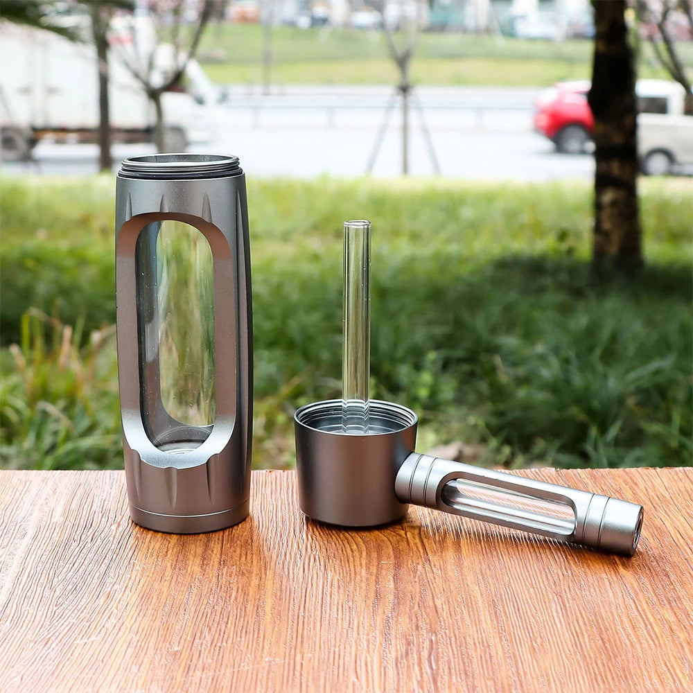 Handheld Smoking Pipe Grass Hookah Set with Dry Burning Glass Tobacco Bowl Cigarette Filters Shisha Pipes Smoke Accessories