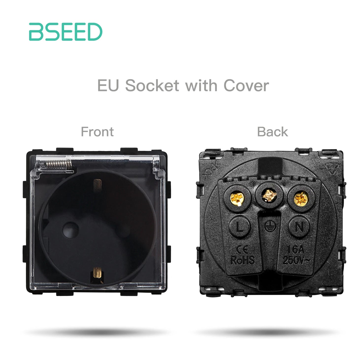 BSEED Glass Frame Panel Single Double Frames Wall Socket Part Triple Four Frames DIY Part with Metal Frames USB TYPE-C Socket
