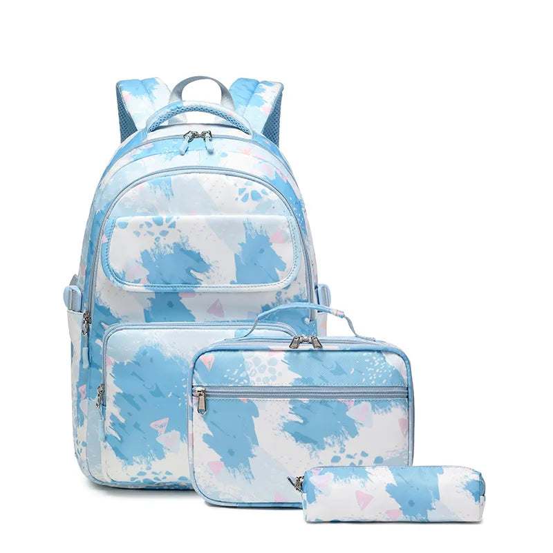 School Bags for Girls Set Waterproof Girls' School Backpack Pencil Cases Lunchbox Aesthetic Class Bags Designer Luxury Back Pack