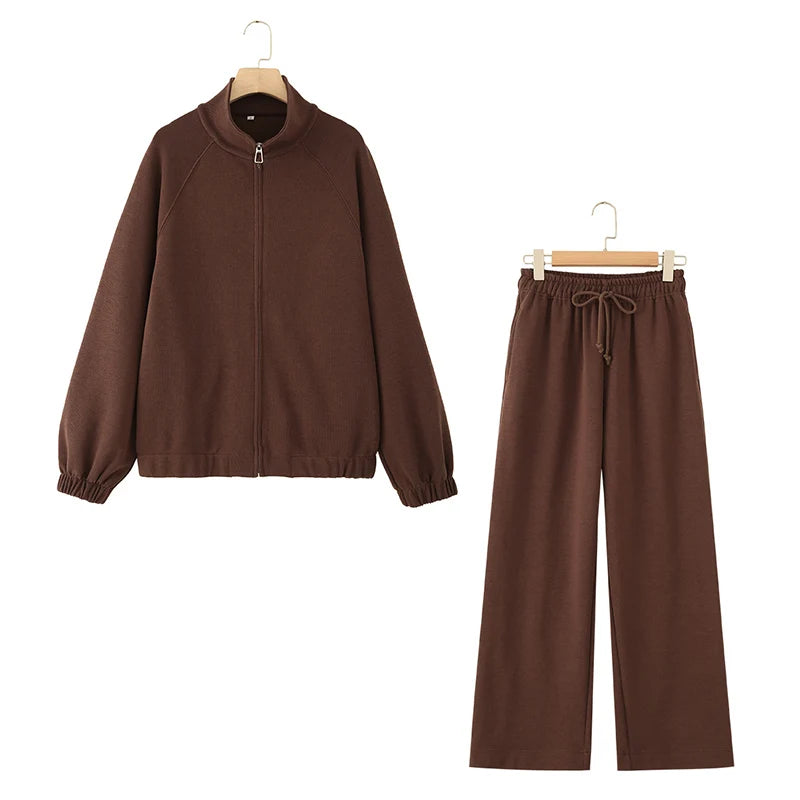 Pants Sets Autumn Women's 2025 New Fashion Loose Elegant Women's Sets Chic Casual Street Youth Elastic Waist Pants 2-piece Set