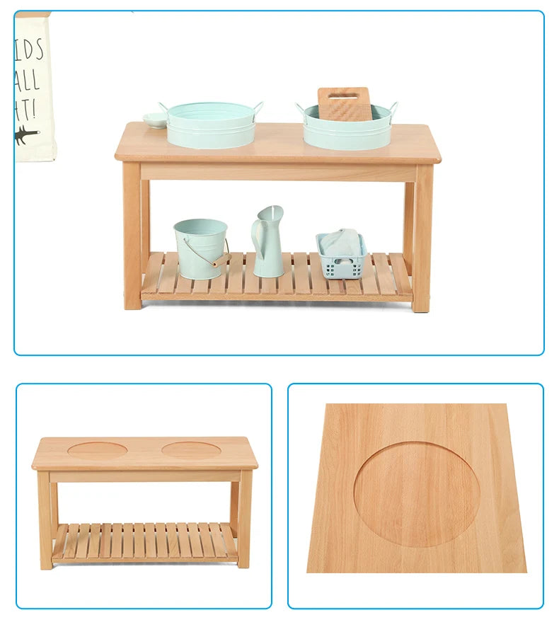Montessori Furniture Kids Beachwood Shelf/ Cabinet/ Table/ Rug Stand/ Cupboard Materials for Kindergarten Childcare Center