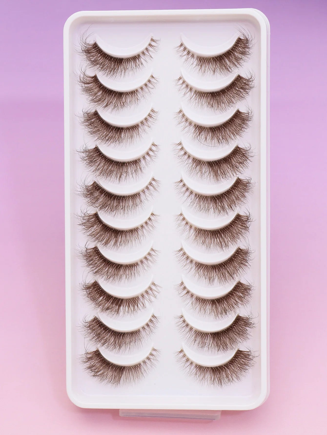 5/7/10 Pairs brown DIY Lashes Natural Clear Eyelash Volume Natural Eyelashes Soft Cross Cat Lashes Extended Outer Corner Eyelash