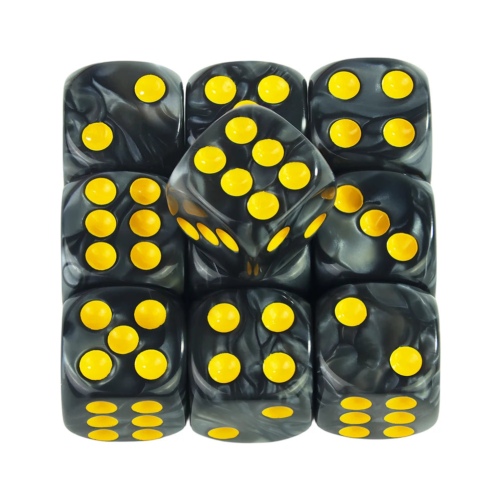 Marble Effect D6 Dice 10pcs 16mm Board Game Dice for Club Party DND RPG Board Game Bar Table Accessories