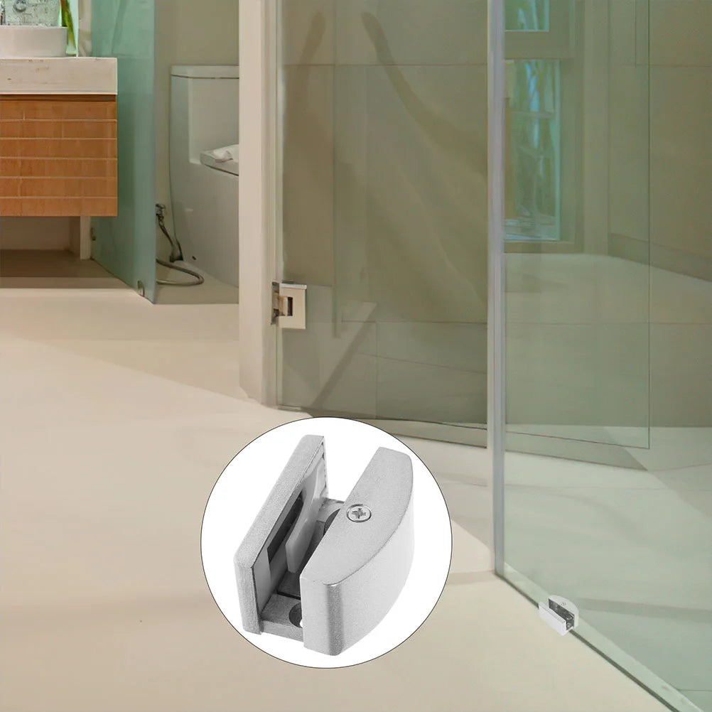 2Pcs Bottom Mount Door Guide Glass Door Stops Sliding Door Guides Shower Door Replacement Parts Hardware Track Bathrooms Bedroom