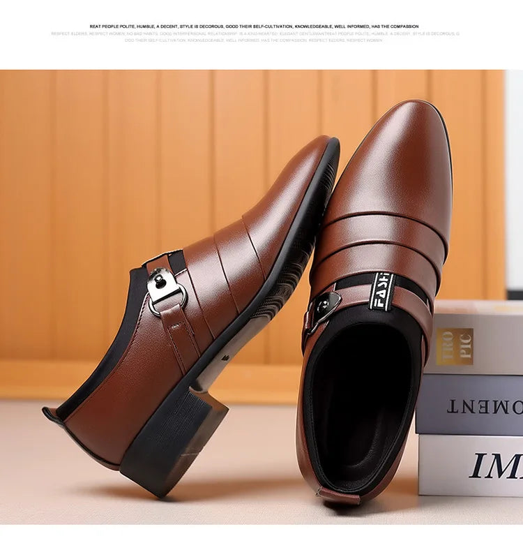 Men Dress Shoes Slip on Formal Suit Wedding Shoes for Male  Wedding Office Work Shoes Slip on Loafers Elegant Man Dress Shoes