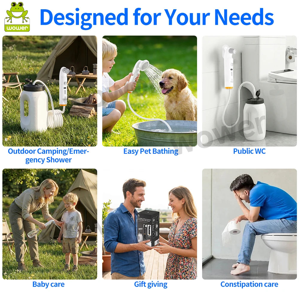 Portable Bidet Handheld Shataff Electric Bidet Dual-purpose Head for Personal Hygiene Cleaning Travel Camping Bidet RV Garden