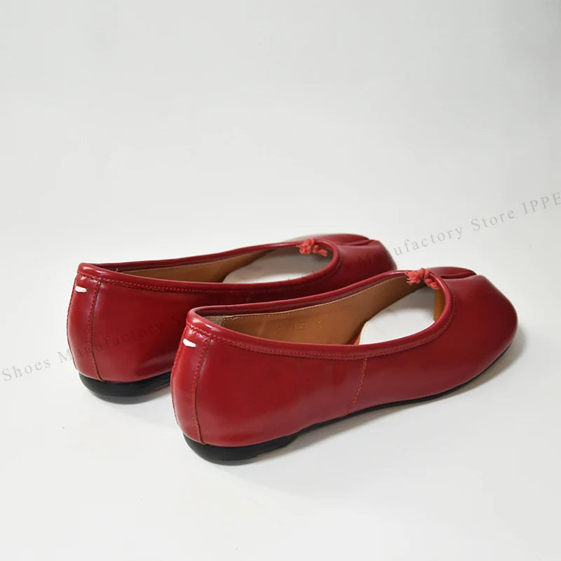IPPEUM Tabi Footwear Shoes For Women 2026 New Fashion 36-44 Plus Size Ballet Flats Shoes With Split Toe