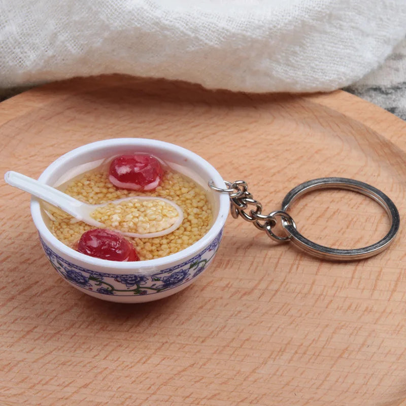 New Styles Simulation Food Key Chains Bowl High Quality Bowl Shape Key Chain Pendant Wholesale