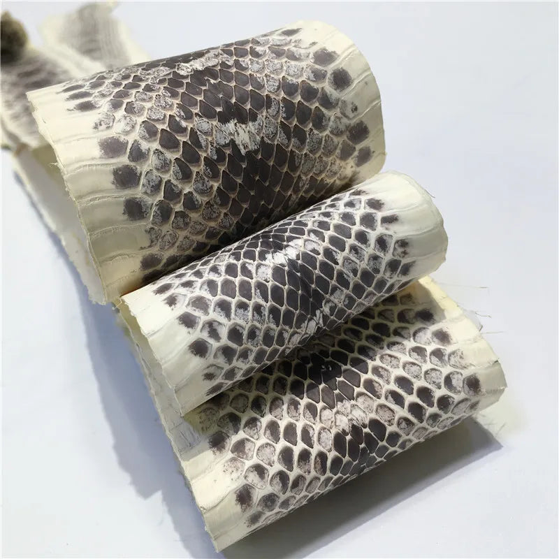 Genuine Leather Snake Leather for DIY, Natural Color Grain, Handmade Belt, Shoe, Handbag, Primary Color, Small