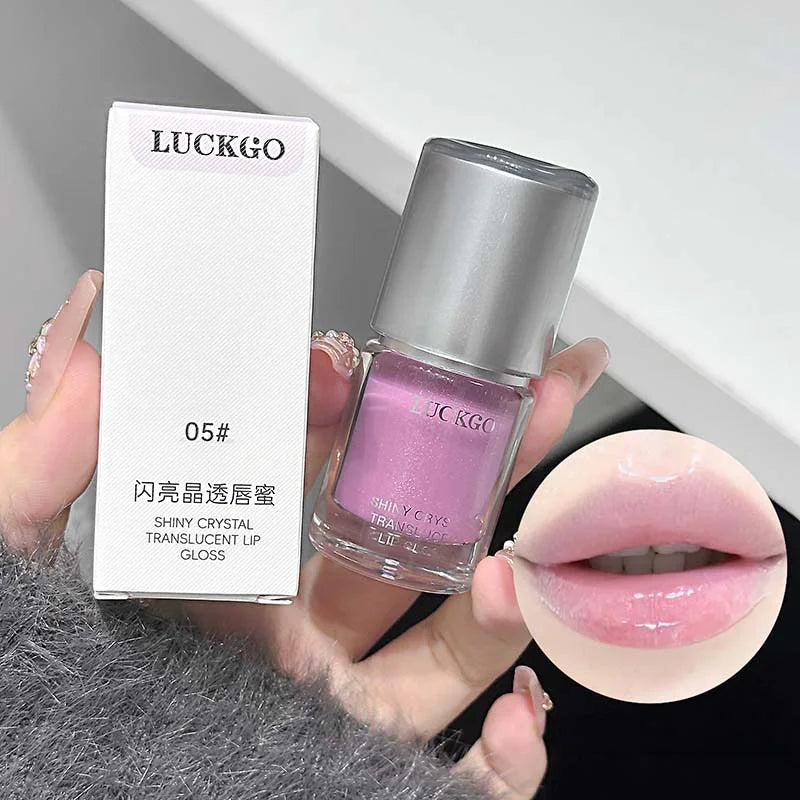 Shiny crystal through lips honey, moisturizing mirror moisturizing overlay, natural color lip glaze, moisturizing easy makeup