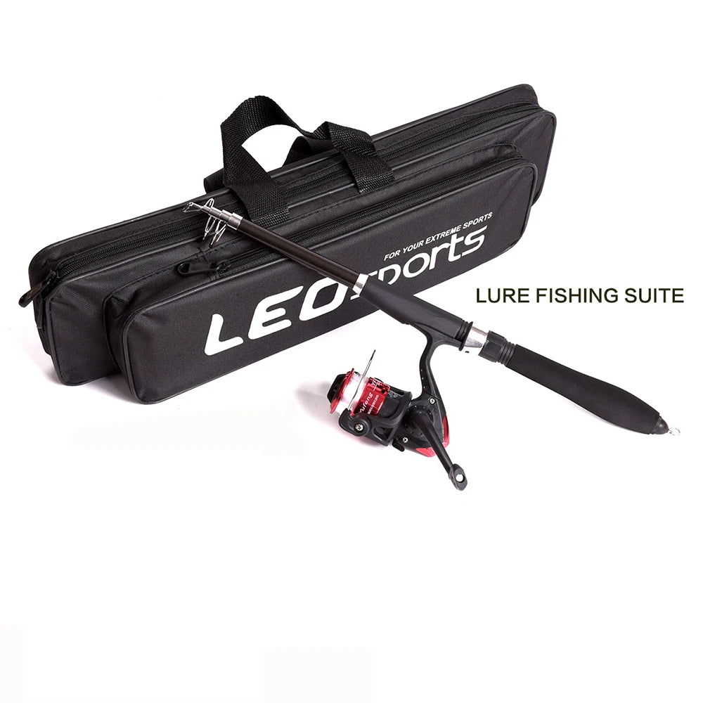 Fishing Rod Full Kits 1.6M Telescopic Sea and Spinning Reel Baits Lure Tackle Travel Fishing Gear Accessories Bag 6 Optional Set