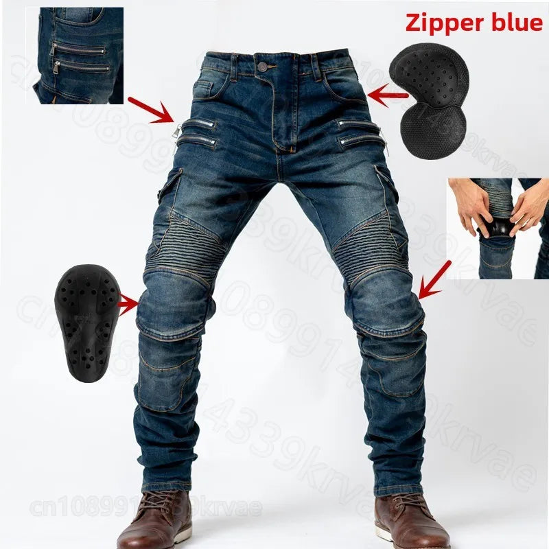 Motorcycle riding pants, motorcycle pants jeans with protective gear4 seasons spring men's women's casual anti-drop pants