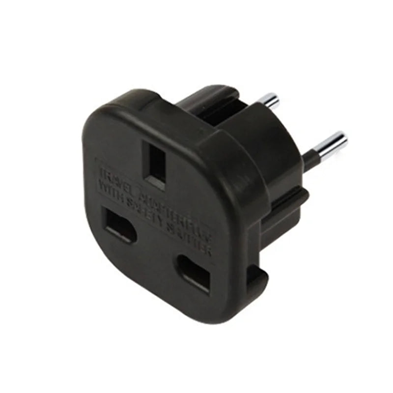 UK To EU 3PIN Plug Europe Travel Converter Adapter Plug 2pin Wall Plug Socket Connector Adaptor for International Travelling