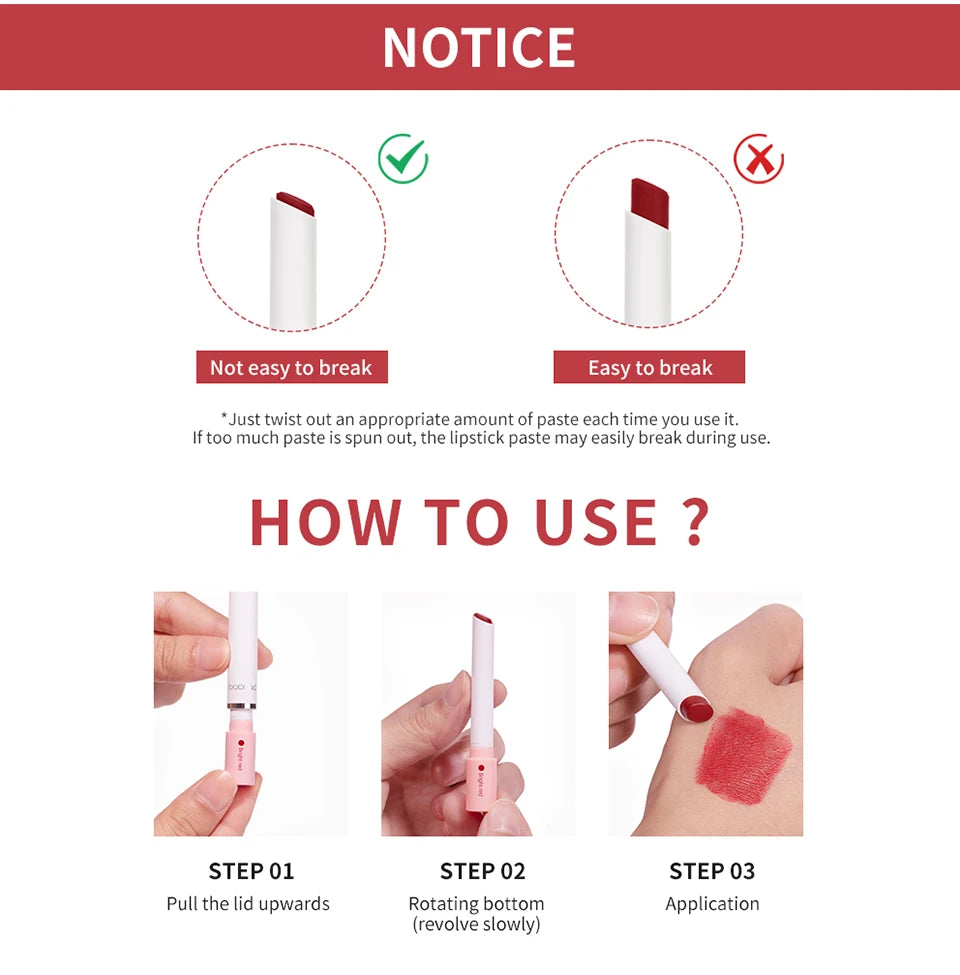 4PCS/Set Matte Long Lasting Waterproof Creative Cigarette Lipstick Set Matt Lip Stick Tube Nude Red Velvet Lip Tint Makeup