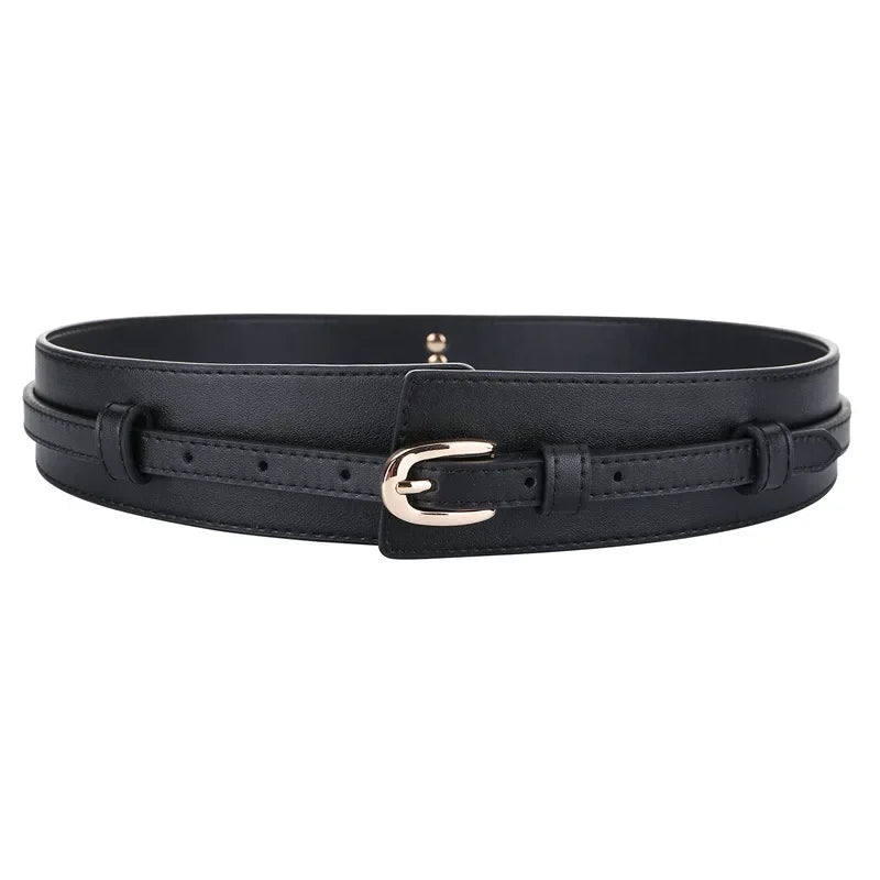 Genuine Wide Leather Belt Classic Pin Buckle Vintage Design Crafted with Genuine Leather Perfect for Women