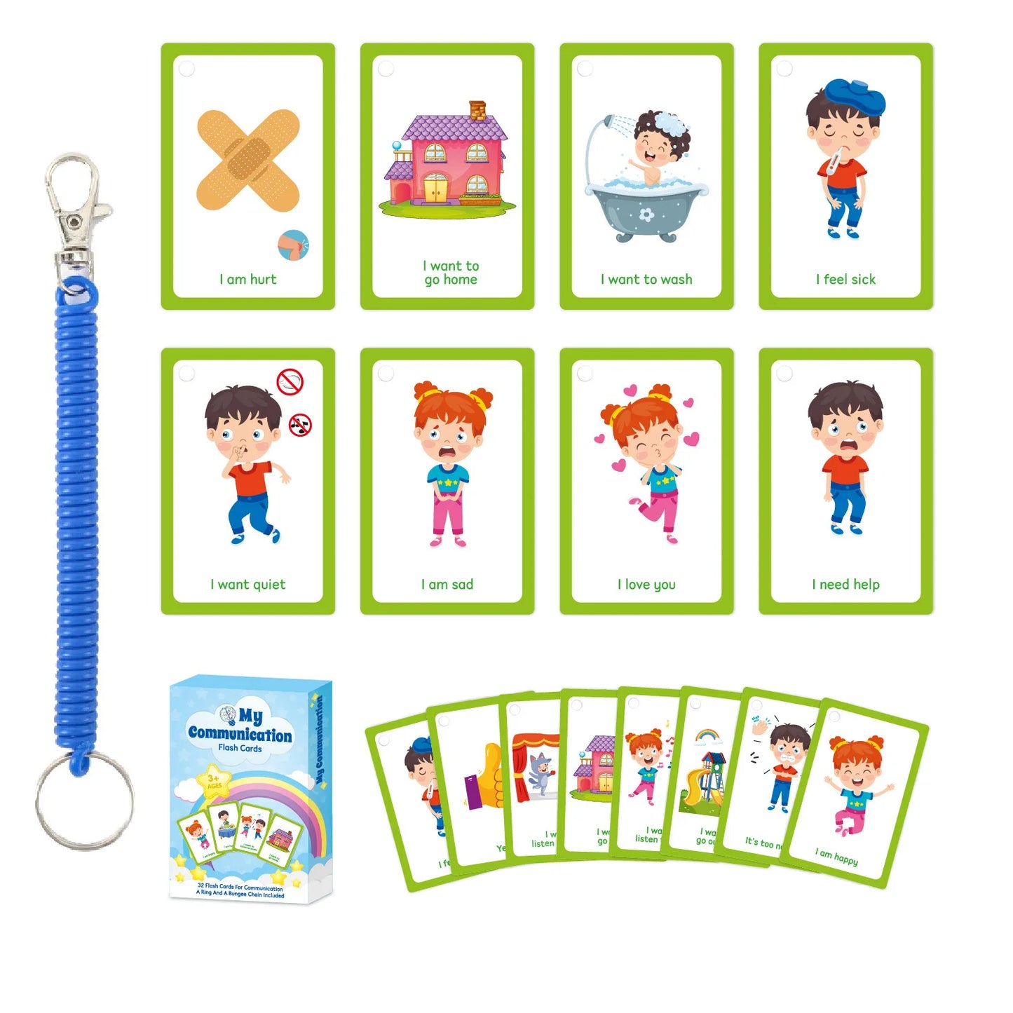 Bview Art Autism Communication Cards for Kids Nonverbal Visual Learning Tools Special Needs Cognitive Prompt Cards