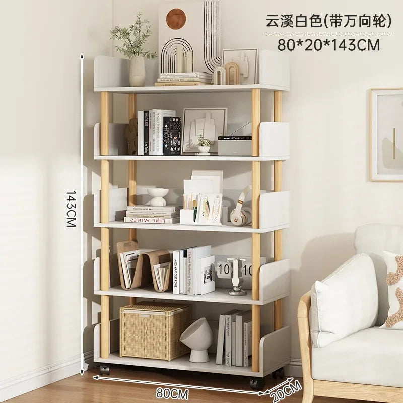Modern Office Staggered 6-Shelf Luke Bookcase Storage Shelves  Kids Bookshelf Bookcase Display Libreria Mobile Library Furniture