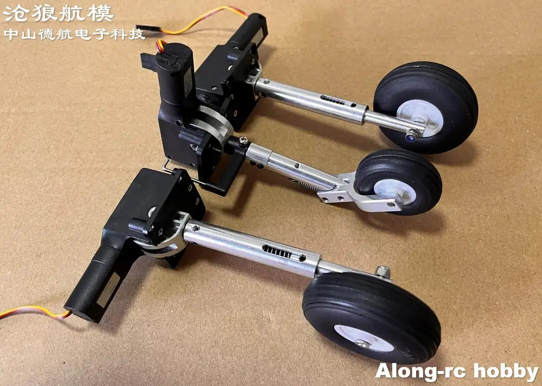 RC Plane Models Parts Height 111mm Retractable Landing Gear with PU Wheels for 2-3.5kg Hobby Airplane Aircraft DIY Jet Fighter