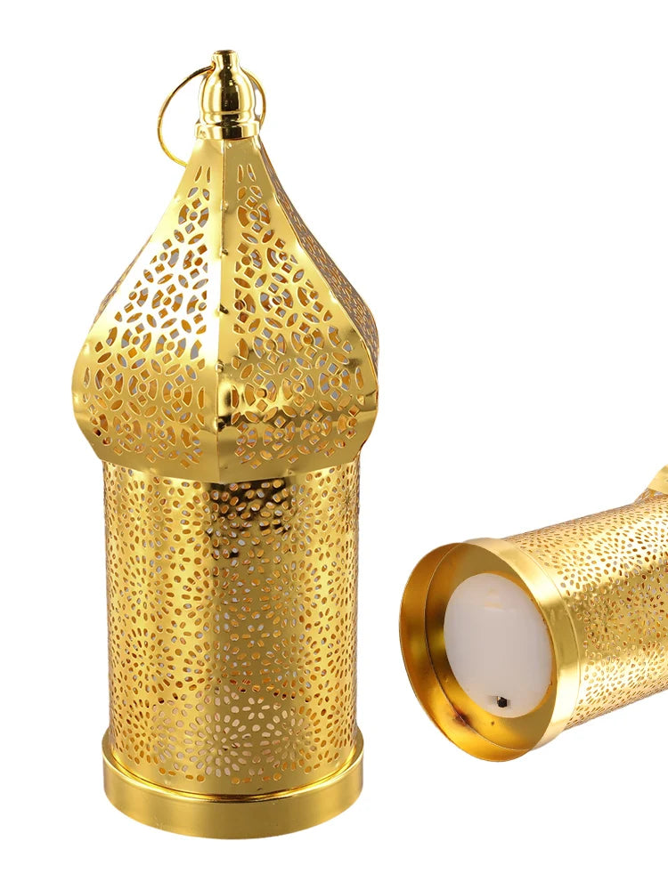 Home Décor Iron Ornaments Golden Hollow Light Ornaments Moroccan Ramadan Ron Lanter Table Decoration Widely Used Home Decoration
