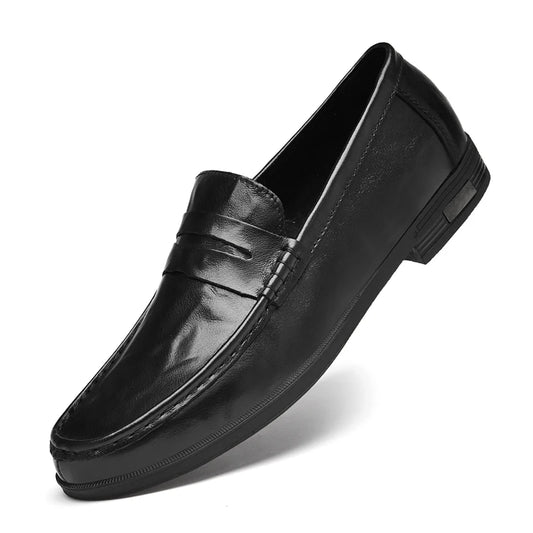 High Quality Brand Men's Genuine Leather Casual Shoes Classic Brown Men's Business Formal Shoes Soft Soled Comfortable Loafers