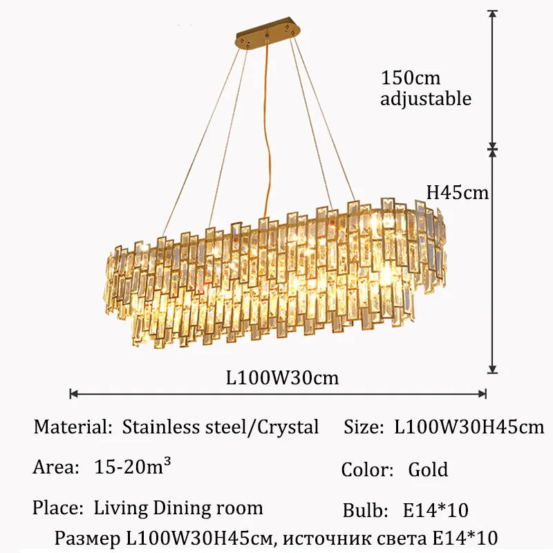 Luxury Crystal Chandelier Ceiling Light Fixture Dining Table Light Led Lighting Lamps Living Rooms Żyrandol Pendant Ceiling Lamp