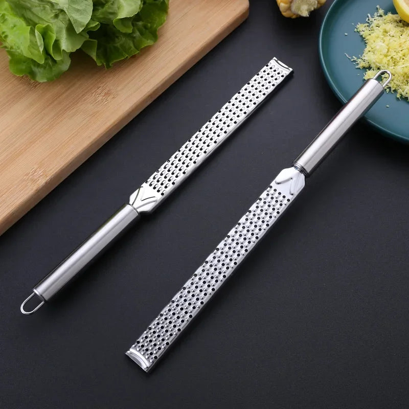 Stainless Steel Grater Cheese Long Planer Baking Handheld Cheese Grater Chocolate Grater Lemon Peel Scraper Cheese Grinding Tool