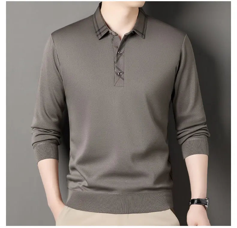 Winter Pullovers Men Knit Polo Shirts Fashion Fleece Lined Polo Sweaters Jumper Thick Knitting Polo Shirts