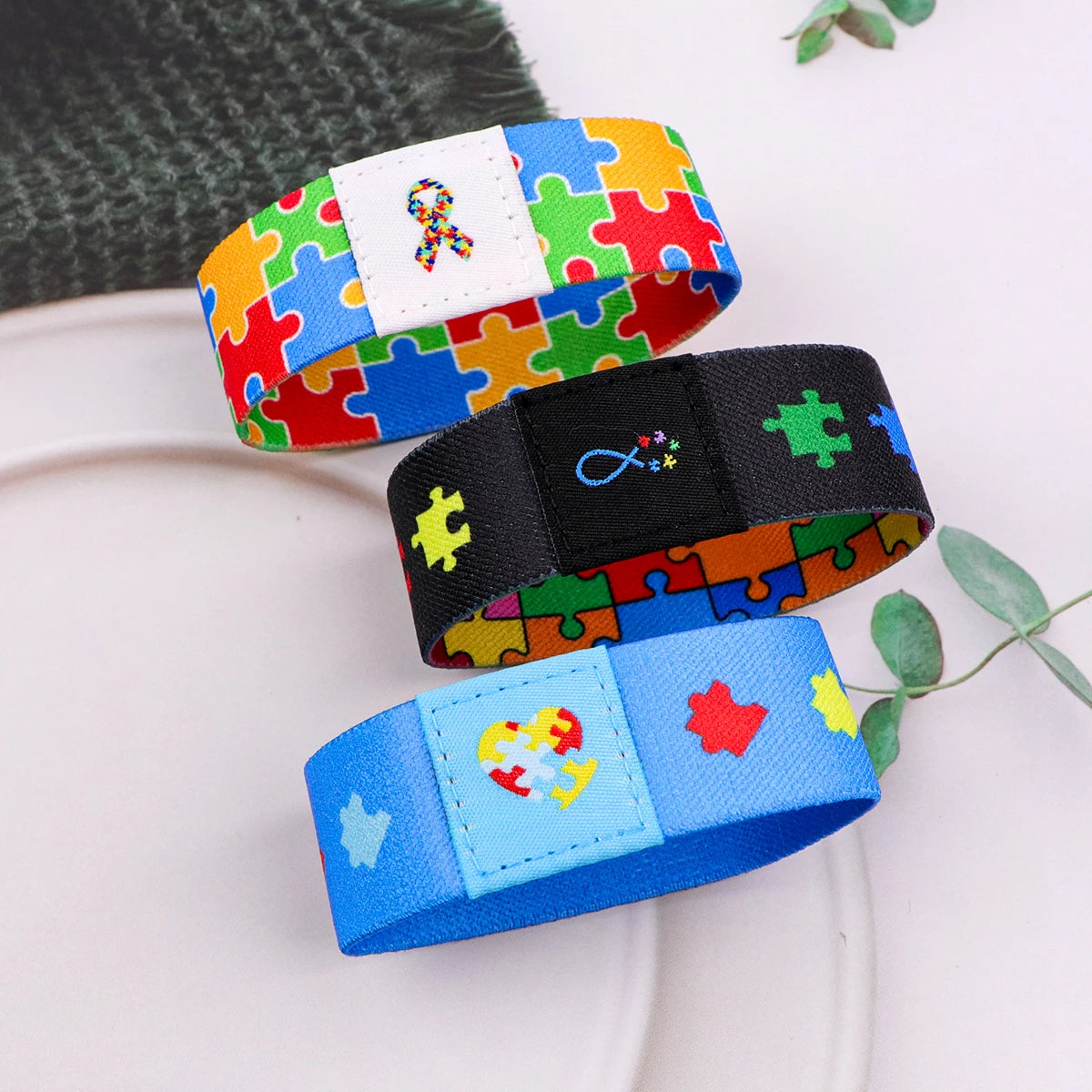 Autism Awareness Bracelet For Women Men Armband Sport Wristband Elastic Bangle Bracelets Accessories Doctor Nurse Gifts