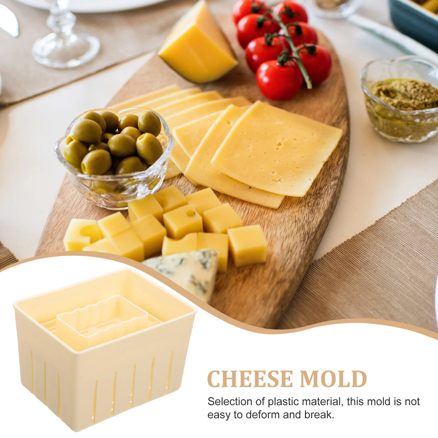 3 Sets Homemade Cheese Pressing Plate Tofu Film Dishwasher Safe Mould Making Mold Cheese Presser DIY Tofu Making Tool With Lid
