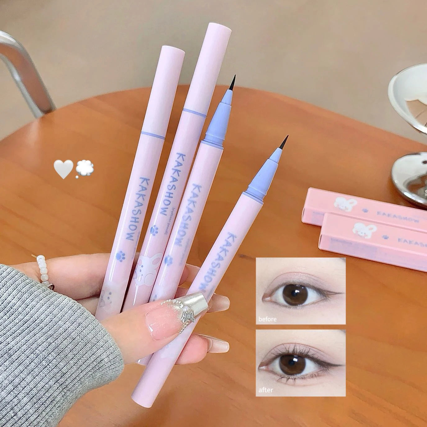 Ultra Slender Liquid Eyeliner Fast Drying Smooth Waterproof Eyeliner Pen Long Lasting Black Brown Lower Eyelash Pen Cosmetics