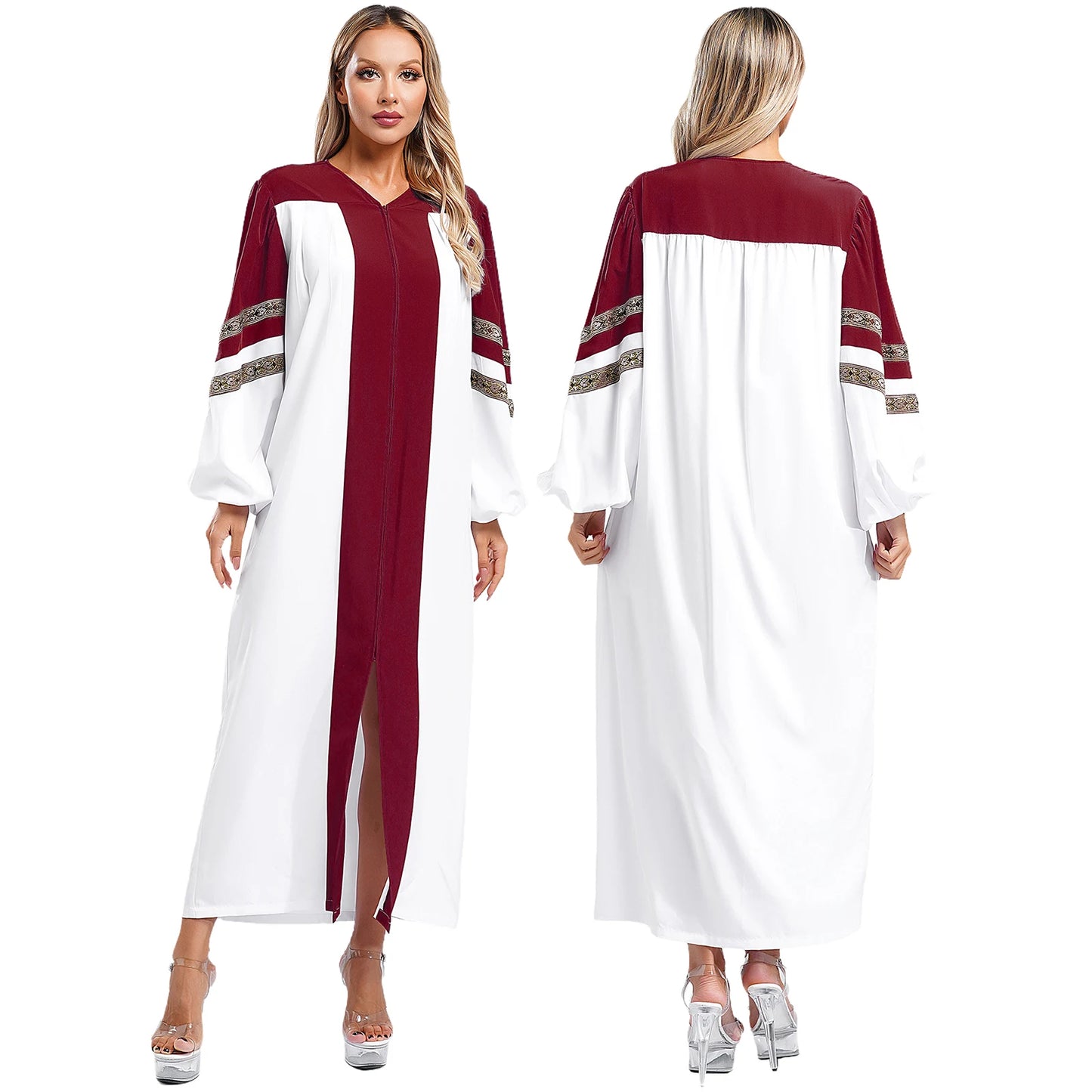 Womens Church Clergy Loose Choir Robe Dress Priest Preacher Dresses Baptism Confirmation Officiant Costume Praise Worship Dress