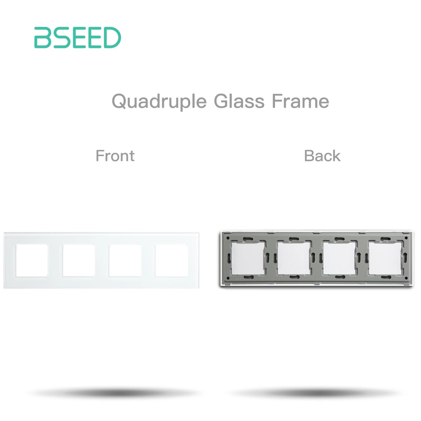 BSEED Glass Frame Panel Single Double Frames Wall Socket Part Triple Four Frames DIY Part with Metal Frames USB TYPE-C Socket
