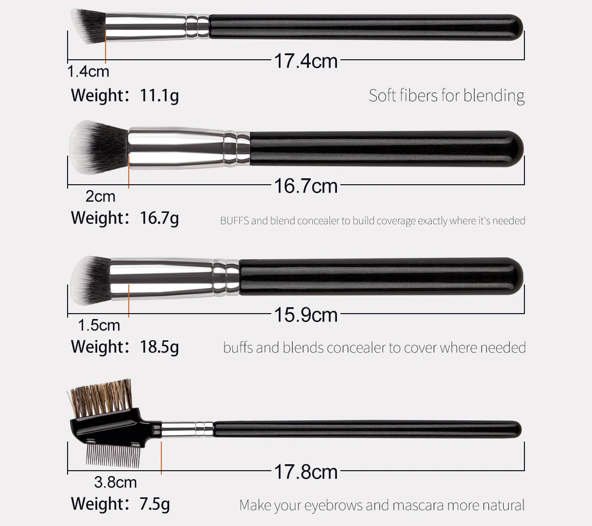 Professional 40Pcs Makeup Brushes Set Soft Synthetic Bristle Powder Blending Contour Eyebrow Eyeshadow Fan Foundation Brush