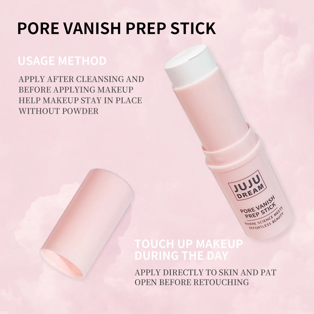 Face Primer Stick with Matte Blur Effect, Hydrating Shimmer Texture for Pore Covering, Oil Control and Lightweight Finish