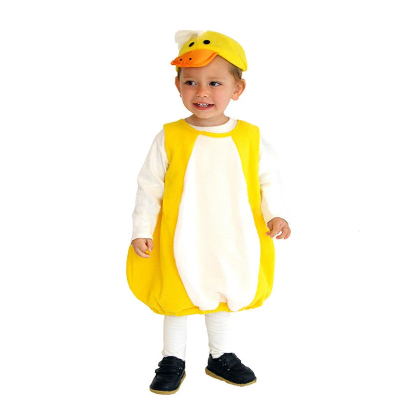 Children s Cute Duckling Costume for Halloween Dress Up Fun - Boys and Girls Yellow Duck Outfit for Role Play and Parties