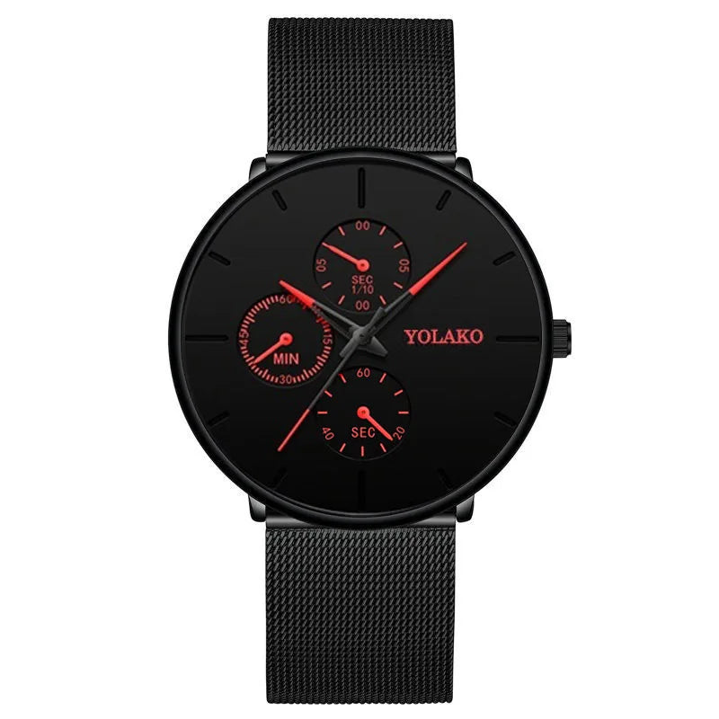 New Women Luxury Watches for Men Business Casual Ultra Thin Clock Male Stainless Steel Mesh Belt Quartz Watch relogio masculino