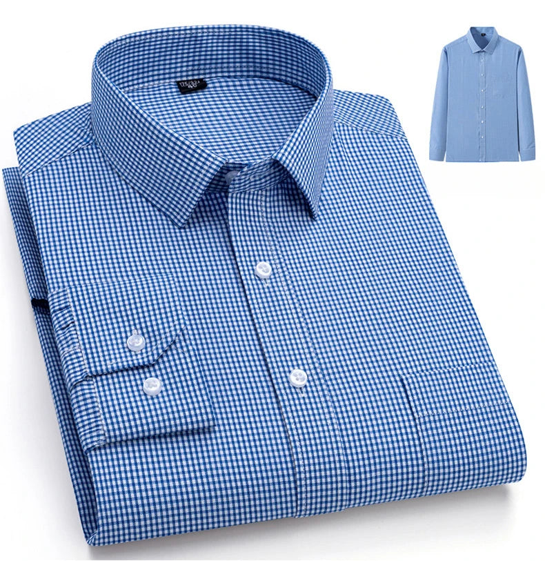 New in shirt elegants cotton long-sleeve shirts for men slim fit Casual plain shirt plaid designer tops soft houndstooth clothes
