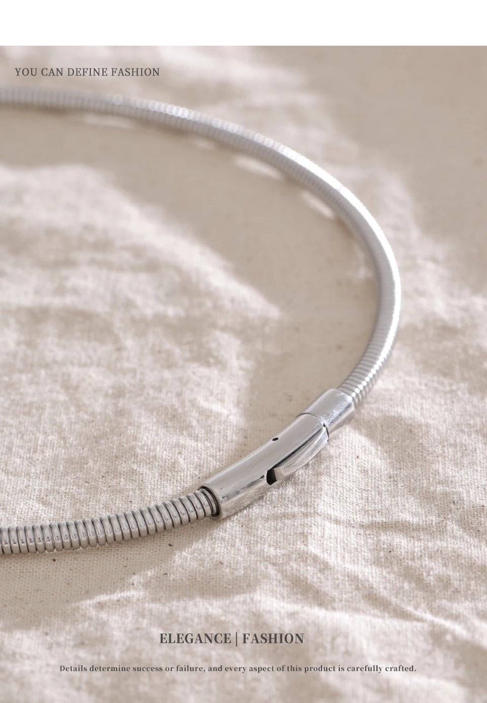 NiNice Necklace 316 Stainless Steel Snake Chain Collar 18k Plated Fashionable Simple gift Collares Para Mujer Grandes Modernos
