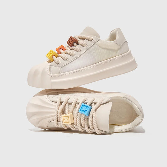 Ladies Shoes Round Toe Women Footwear High On Platform Beige Low Sale Offers Stylish A Light Korean Original Urban 39