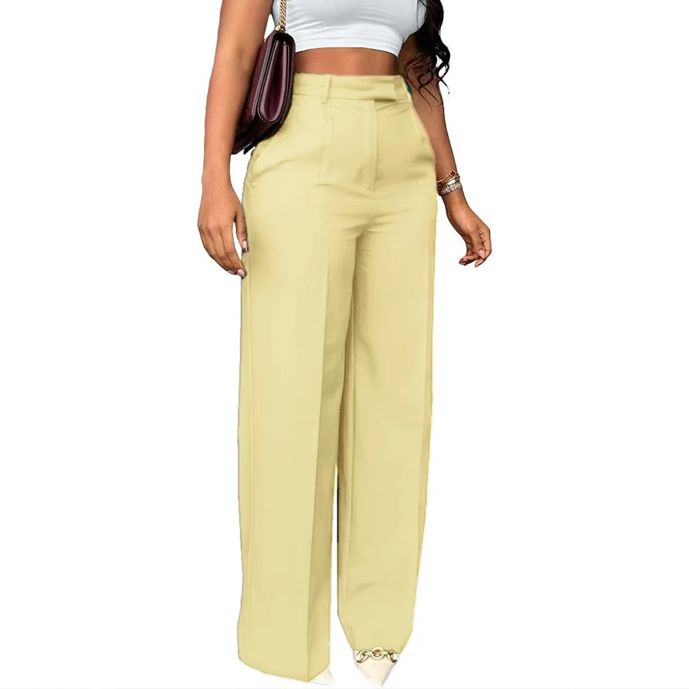 2025 New Pants Commuting High Waist Drape Straight Pants Formal Pants Casual Suit Long Pants Women