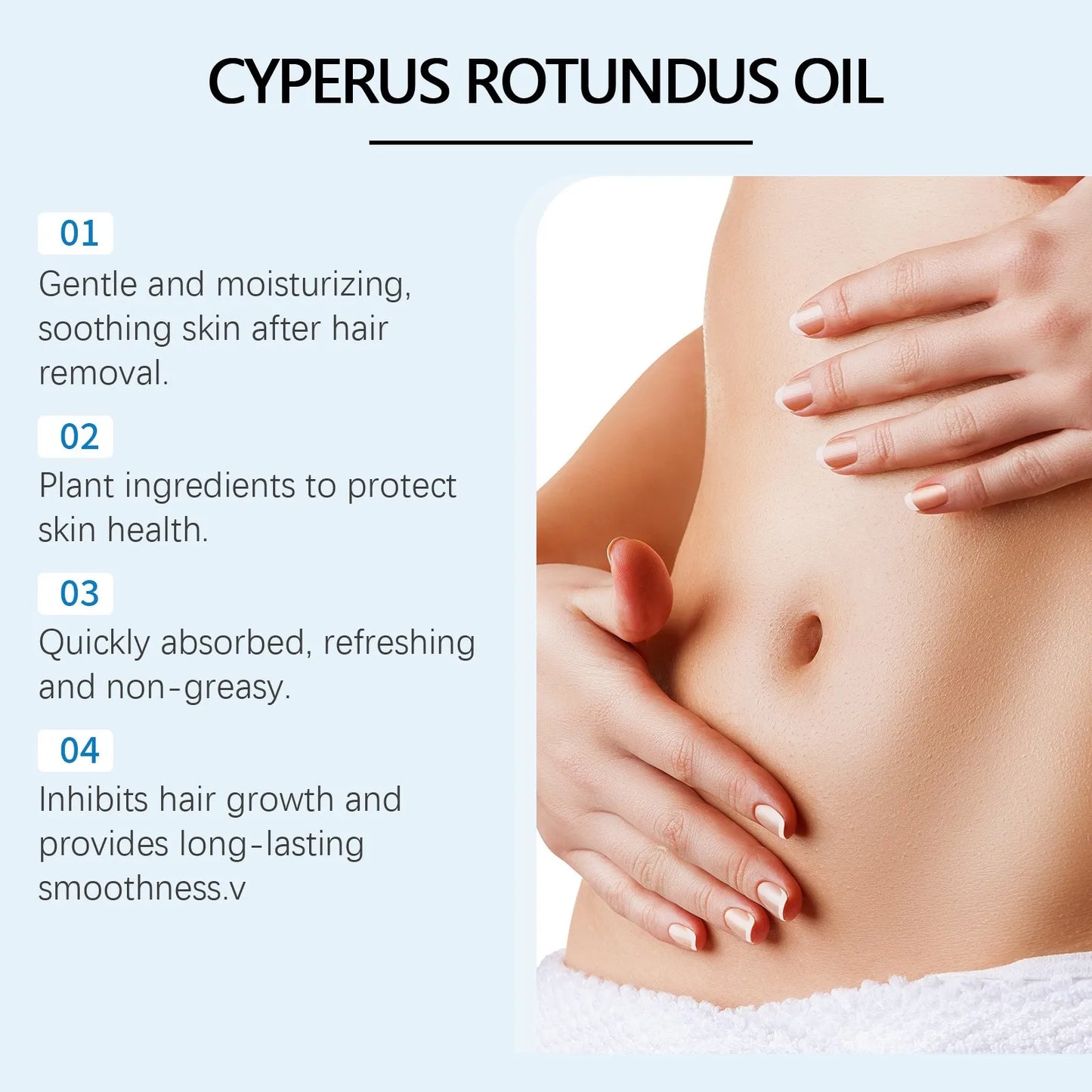 60ml Cyperus Rotundus Hair Removal Care Oil Cyperus Rotundus Plant Oil Body Moisturizing Nourishing Hair Removal Body Care Oil