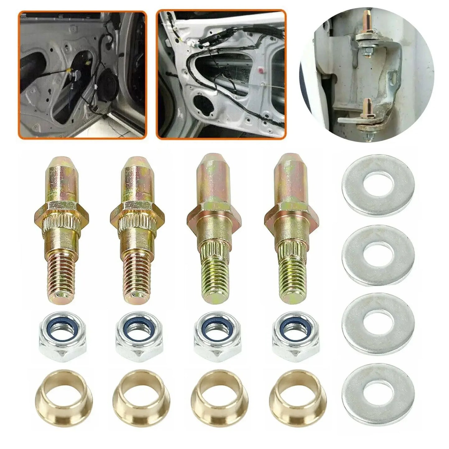 Steel Car Door Hinge Pin + Bushing Repair Kit for Chevy Silverado GMC Sierra Truck SUV Car Auto Modification