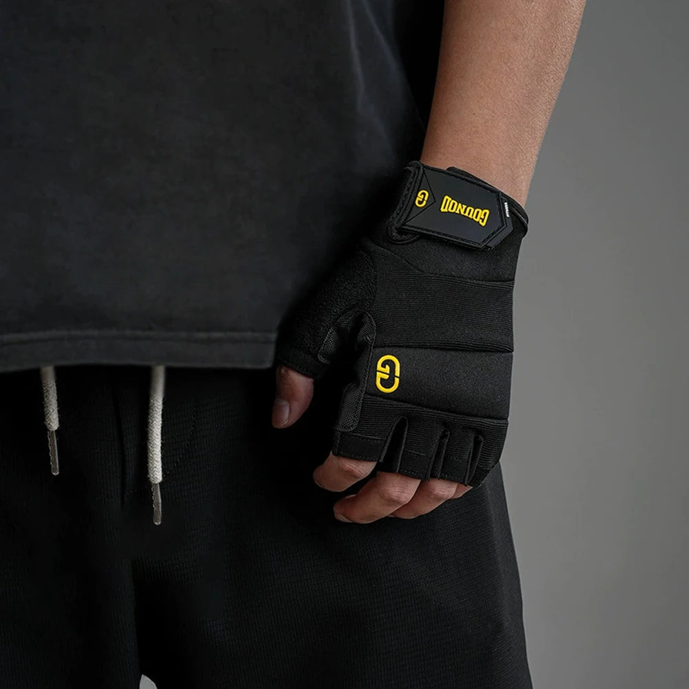 1Pair Fingerless Workout Gloves for Men Women, Lightweight Breathable Fitness Gloves for Weightlifting, Cycling, Climbing,Rowing
