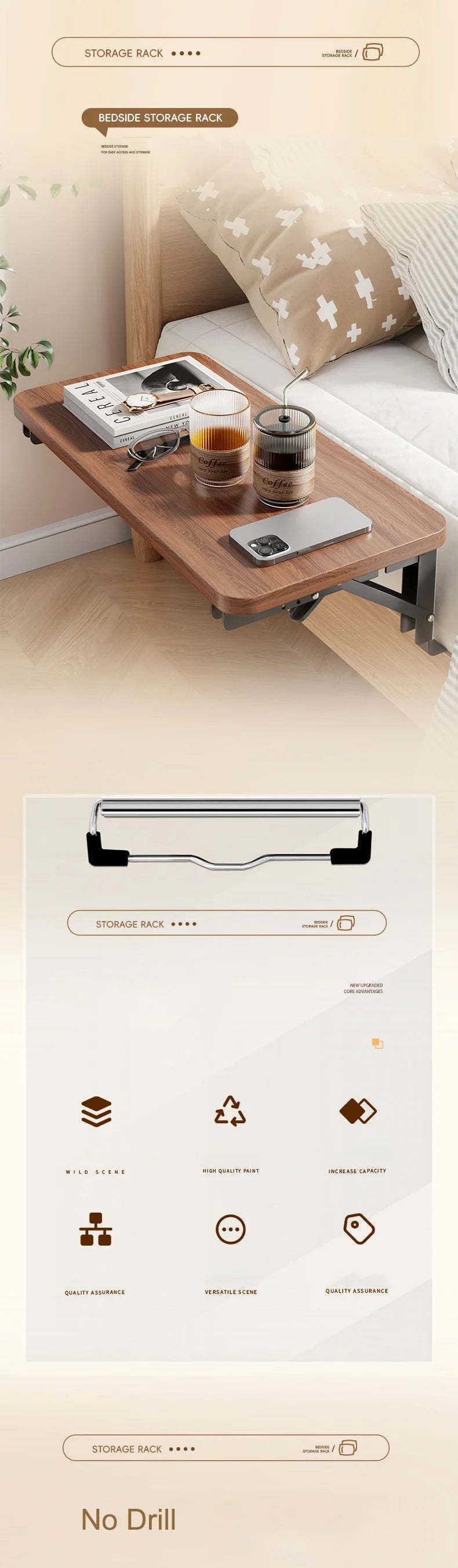 Bedside cabinet, foldable storage wonder, bedside shelf, small household side cabinet, bedroom bedside cabinet, side table