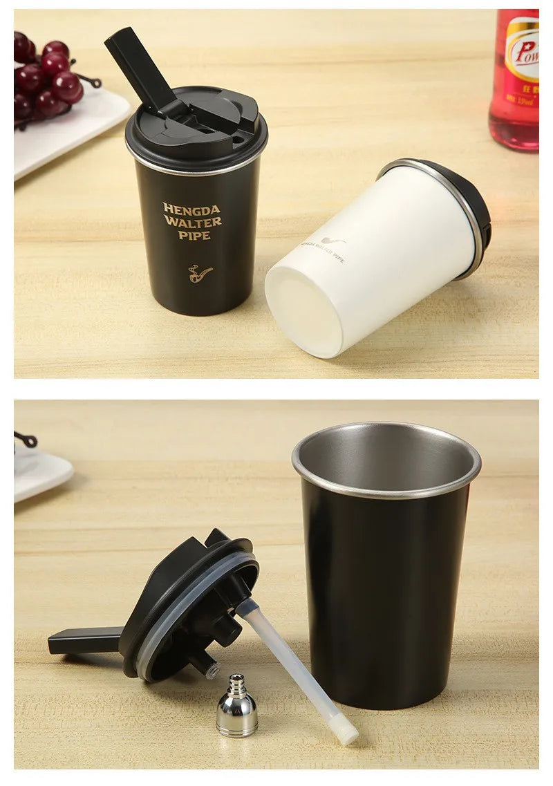 1 Pc Versatile Water Drinking Cups Portable Hookah Outdoor Shisha Stainless Steel Bottles Sheesha Smoking Tool for Dropshipping